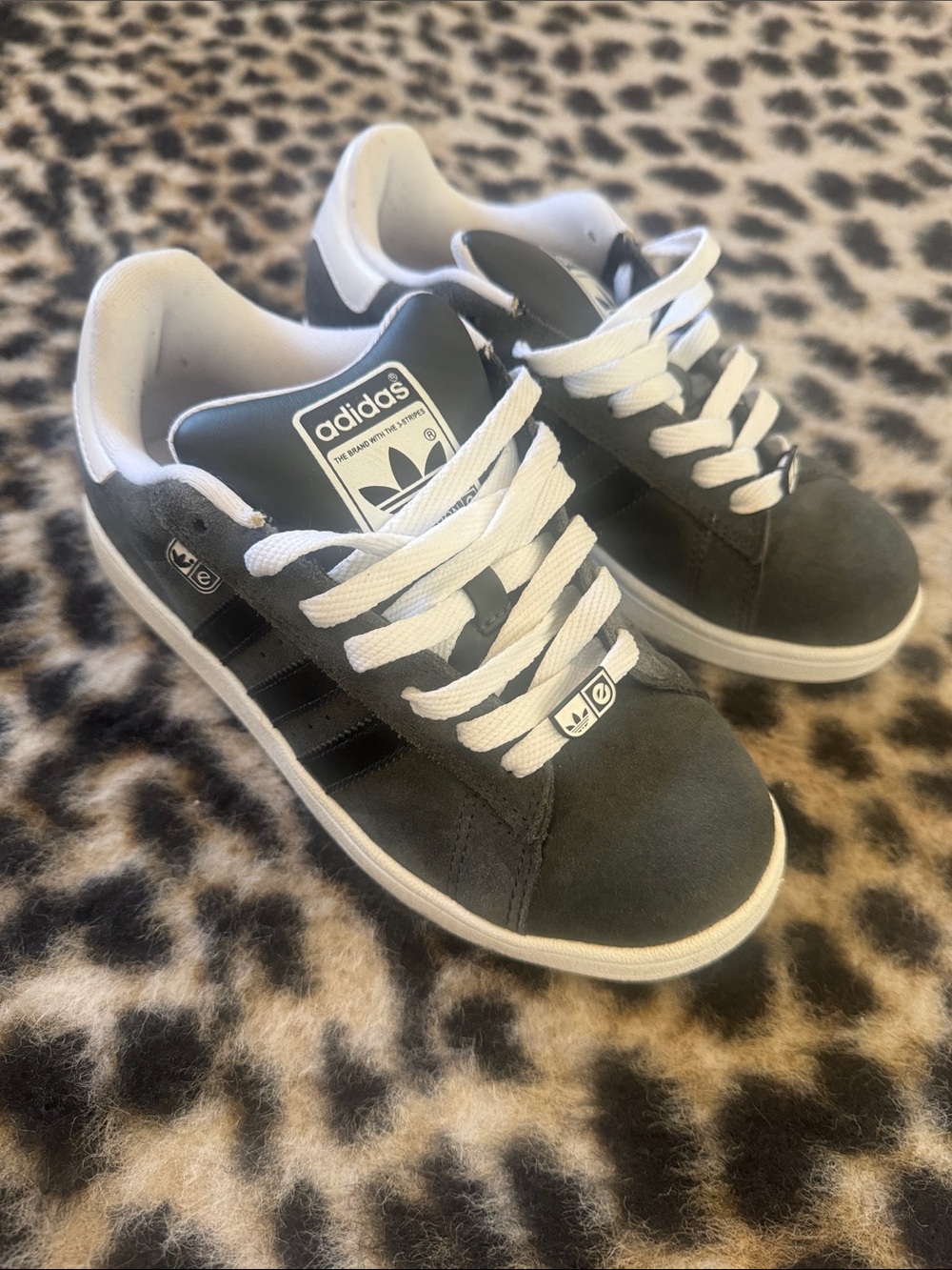 adidas Gray Suede Sneakers with White Accents